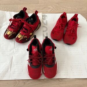 Boys Red Sneakers/Shows x3 Combo - Size 4, 5, & 6 Youth (Boys) - Adidas & Puma